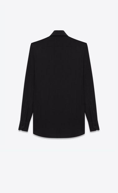 PARIS COLLAR SHIRT IN Black Silk CRÊPE
